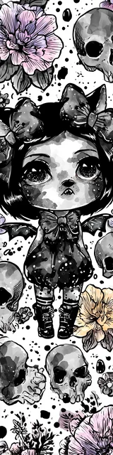 Free kawaii cats bookmark featuring a white and black kawaii cat bookmark